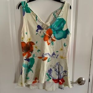 9 H15 STCL Floral Sleeveless Peplum Top